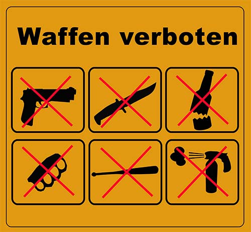 Waffen verboten Schild